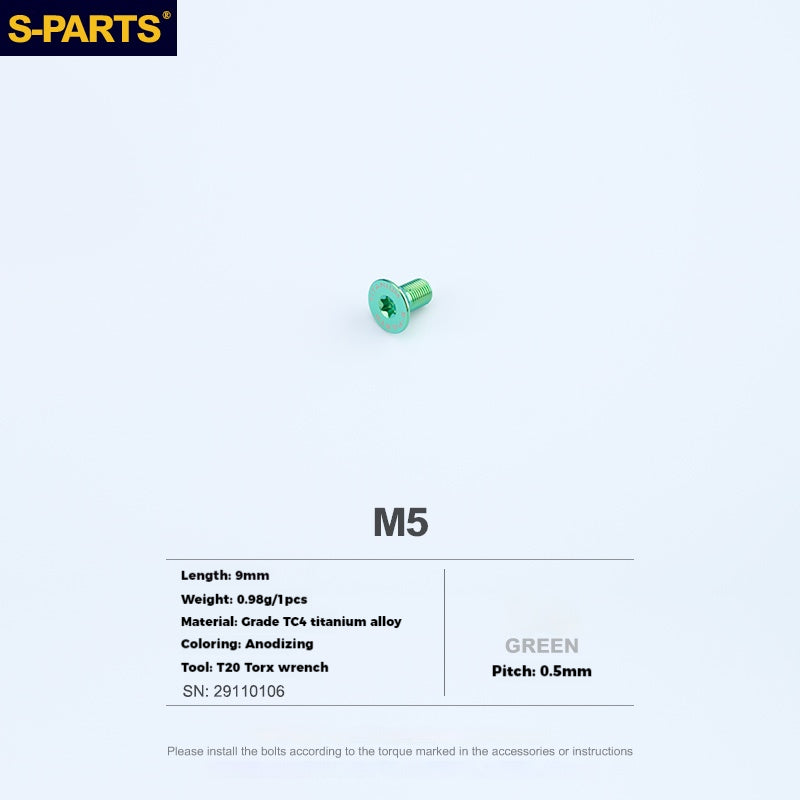 Vis d'intégration pour shifter SRAM en alliage de titane S-PARTS