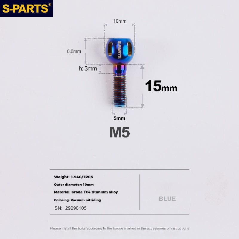 Perilla de ajuste de titanio para cable de cambio de bicicleta S-PARTS