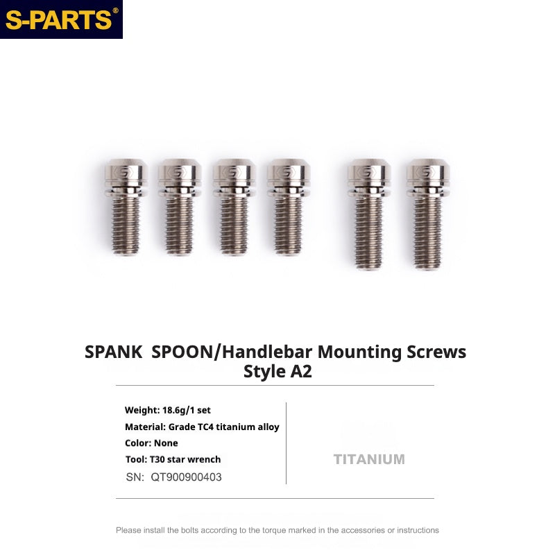 S-PARTS Titanium Screw DMR DEFY/SPANK SPOON /DPSBikes/Street Trial/bmx Handlebar Mounting Screws