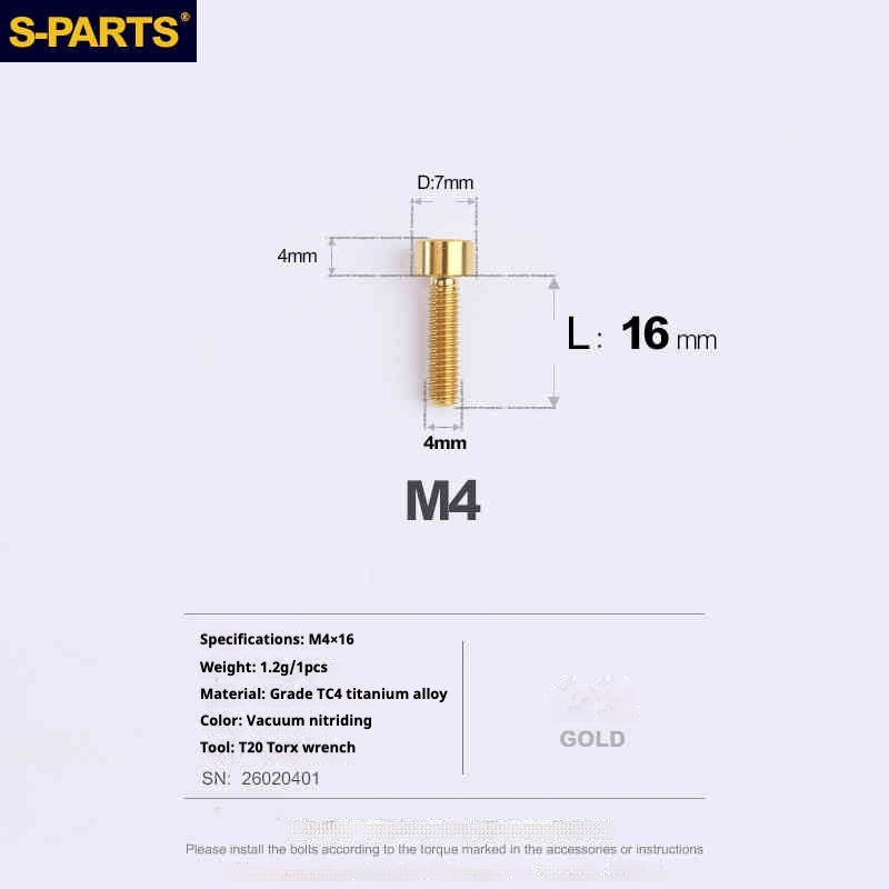 SPARTS 원통머리 시리즈 M4 L06-50mm 티타늄 나사