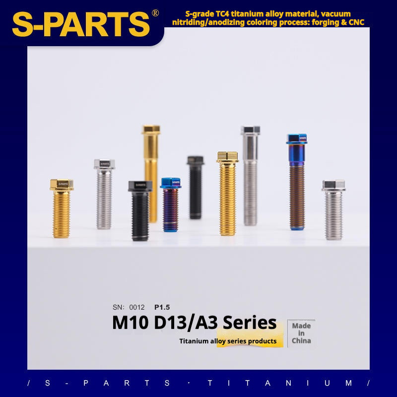 Viss en titane SPARTS série A3 M10 L20-60mm D13 P1.5-P1.25 pour moto et voiture