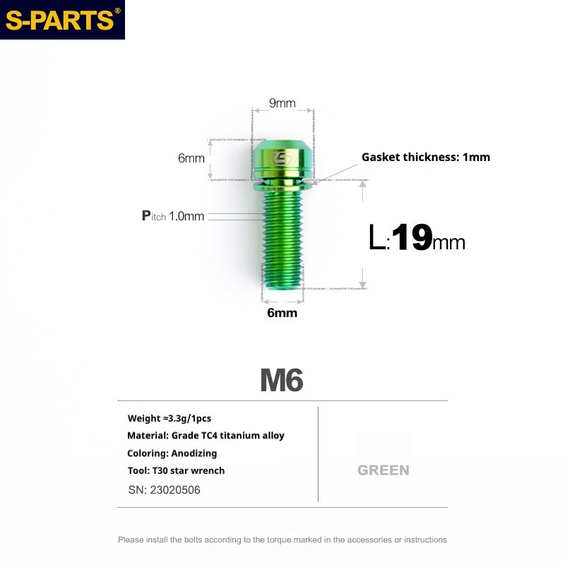Viss en titane SPARTS A2 Series M6 L10-55mm