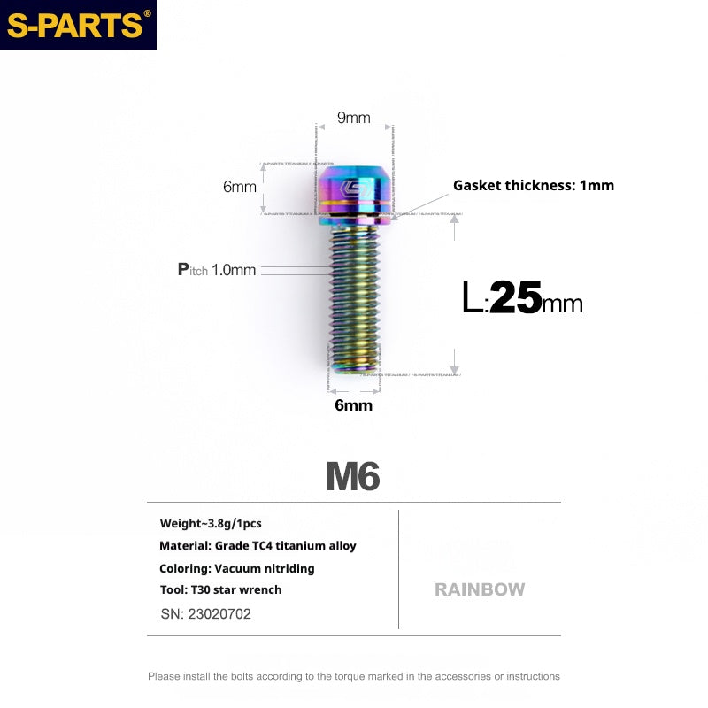 Viss en titane SPARTS A2 Series M6 L10-55mm
