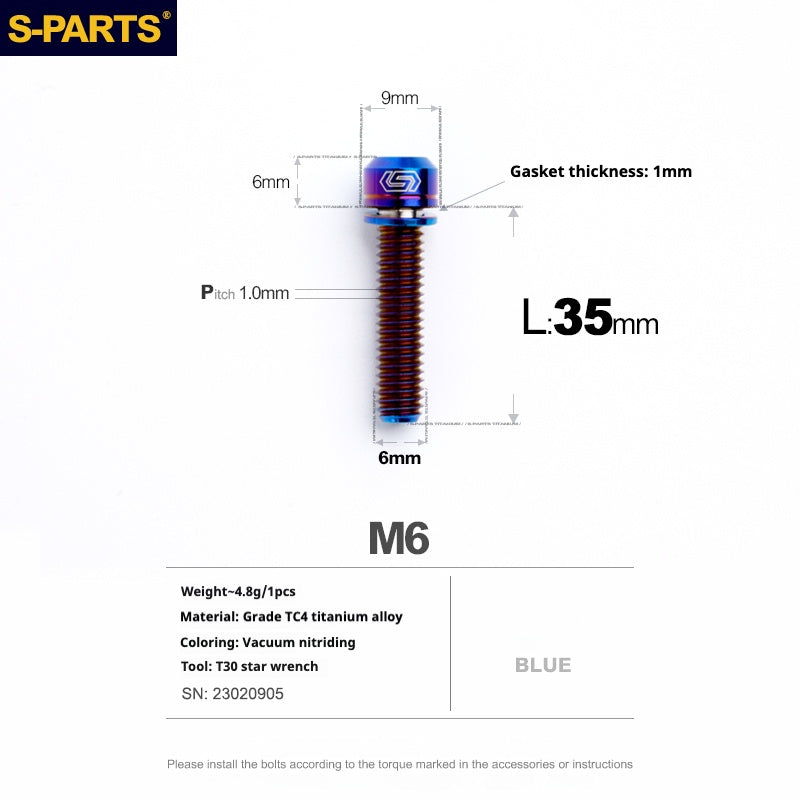 Viss en titane SPARTS A2 Series M6 L10-55mm