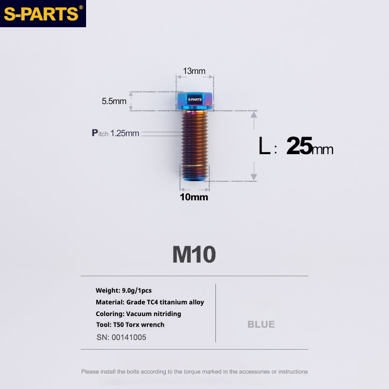 Viss en titane SPARTS série A3 M10 L20-60mm D13 P1.5-P1.25 pour moto et voiture