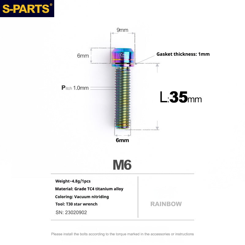 Viss en titane SPARTS A2 Series M6 L10-55mm