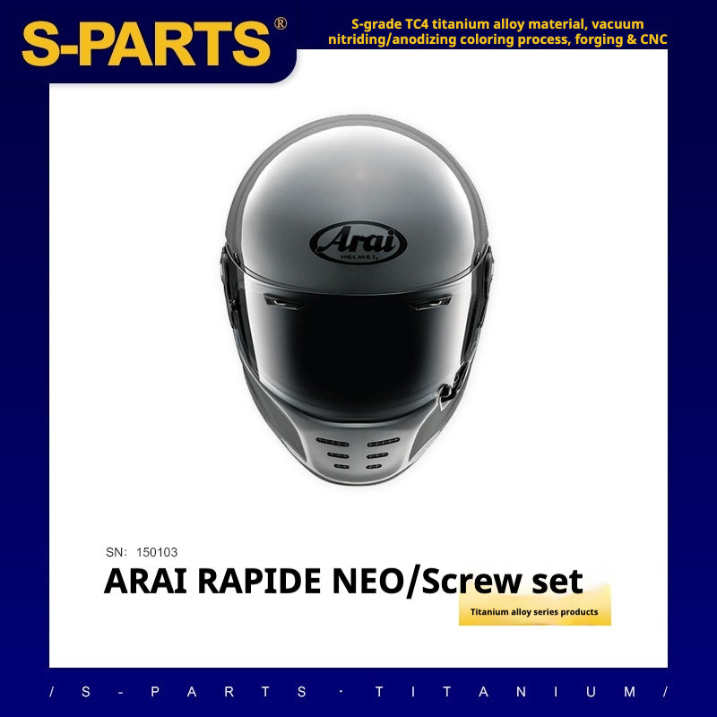 S-PARTS Titanium Umbrella-Head Bolt Set for ARAI RAPIDE-NEO Helmet | M