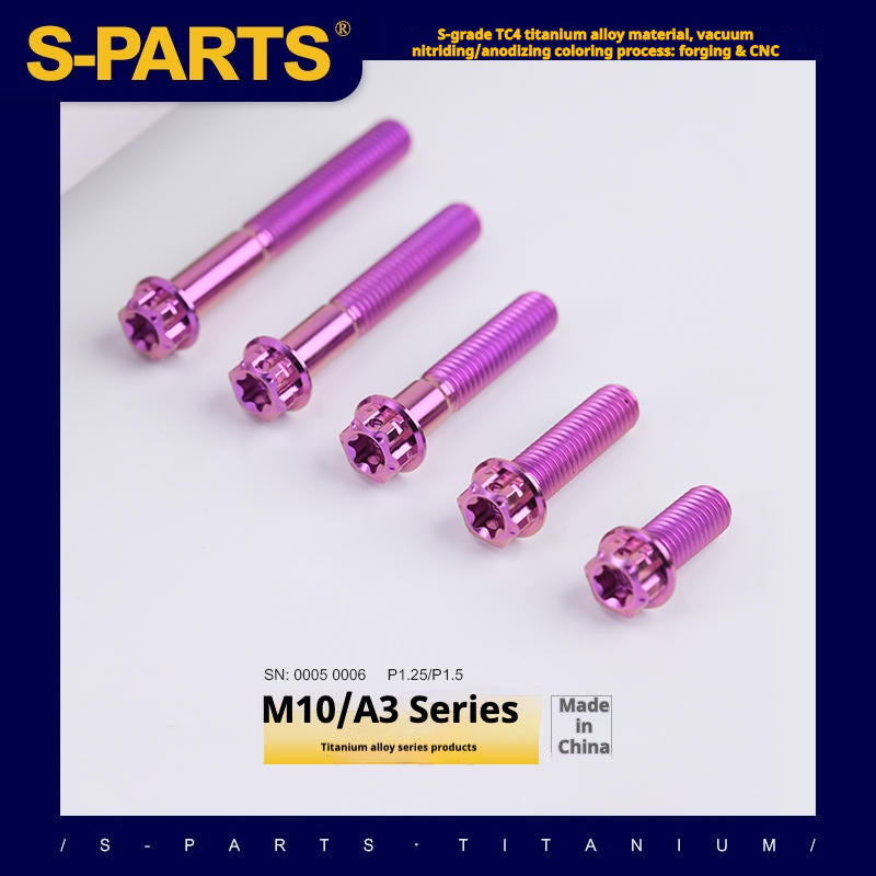 Tornillos de titanio SPARTS Purple A3 Series M10 L12-120 mm para motocicletas y automóviles