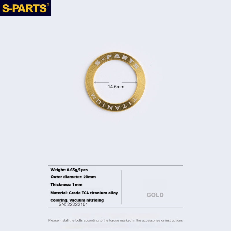 S-Parts Titanium Pedal Washers | Compatible with Shimano Dura-Ace, Ultegra, 105, Look Keo, Wahoo Speedplay, Garmin Vector 3, Rally, and Favero Assioma