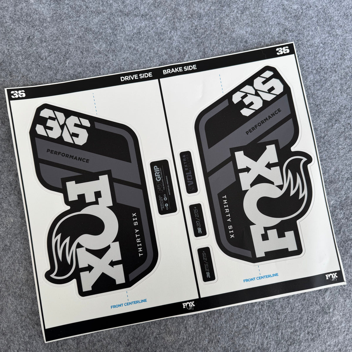 Custom Decal Kit for 2024 FOX 36 PERFORMANCE Fork | Waterproof MTB Fork Color Wrap Stickers