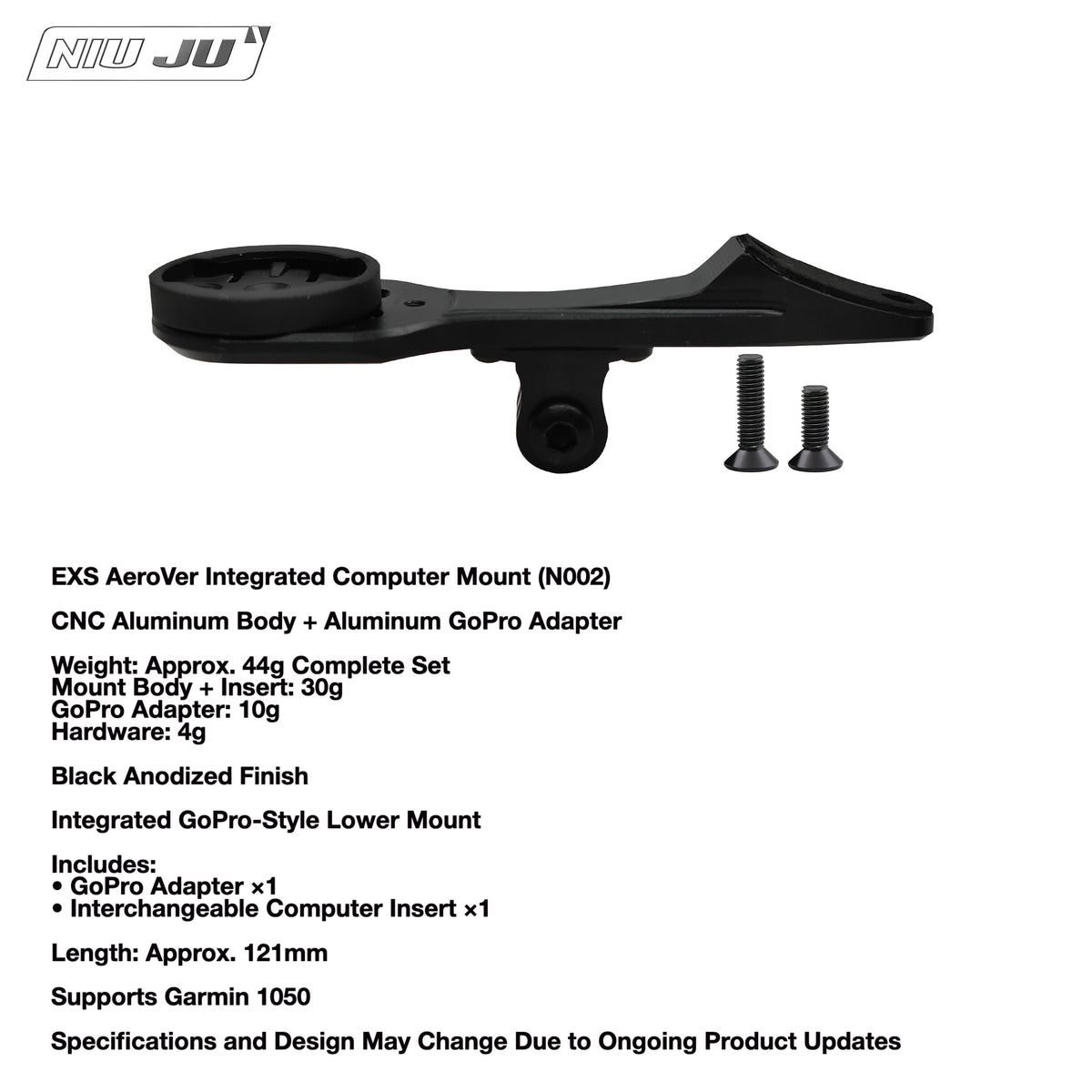 NIUJU EXS AeroVer Computer Mount | High-Strength Garmin 1050 Integrated Cockpit Mount