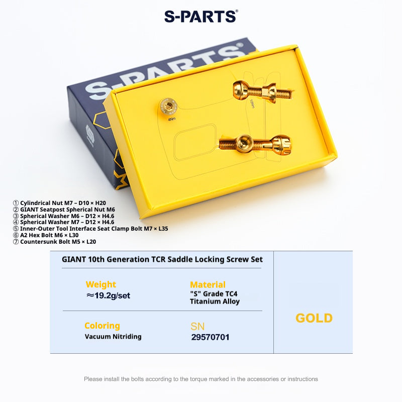 S-PARTS 티타늄 시트포스트 클램프 볼트 키트 for GIANT TCR / PROPEL / DEFY