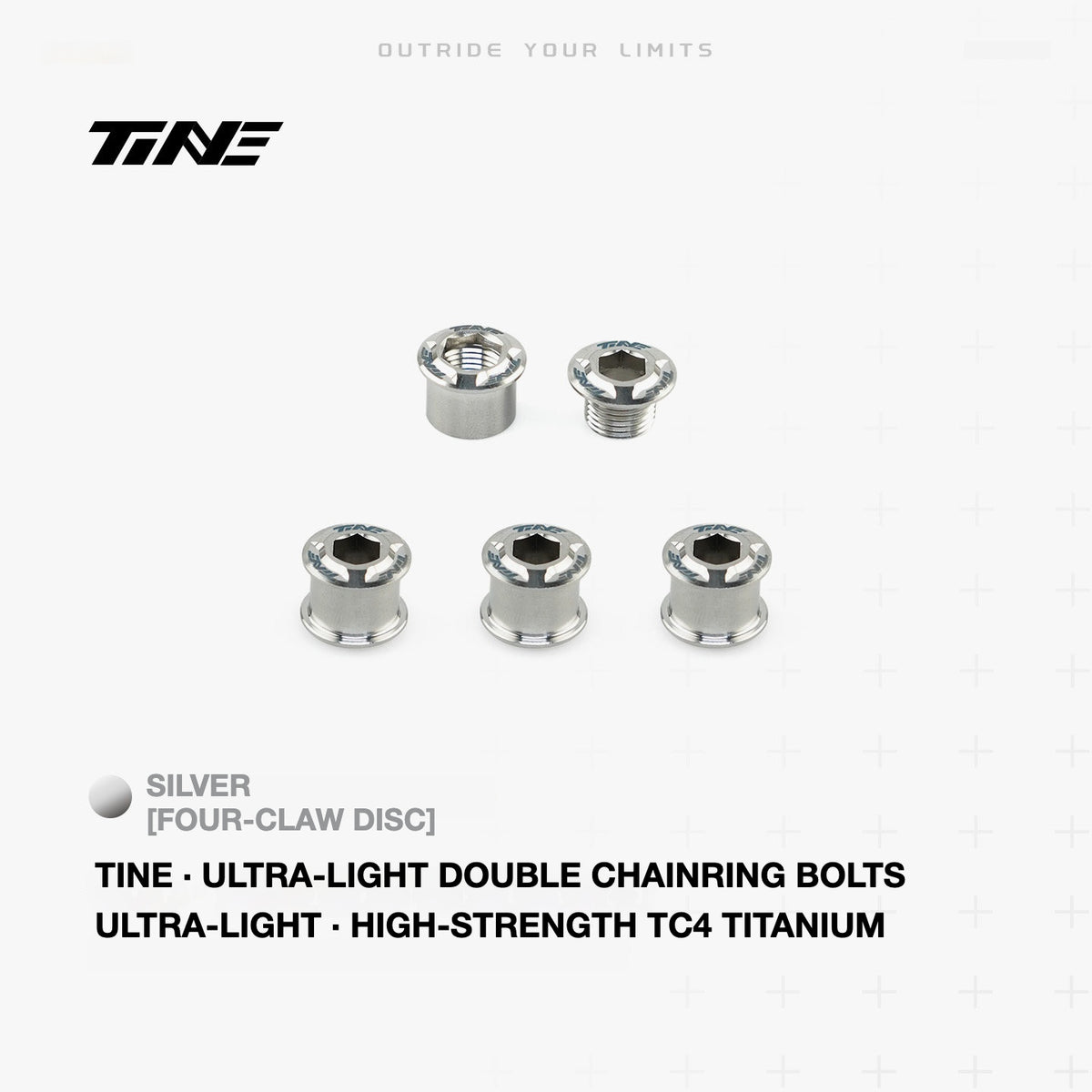 TiNE Titanium Double Chainring Bolts – Ultra-Light 2.0g Road Bike Upgrade Hardware