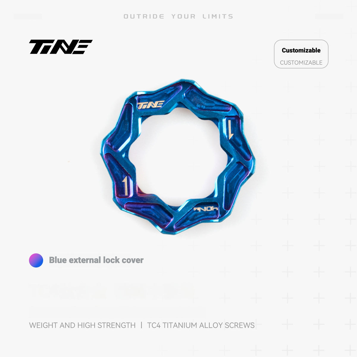 TiNE Ultralight TC4 Titanium Center Lock Disc Brake Lockrings (Pair) Internal & External | CNC Machined | 8 Anodized Colors