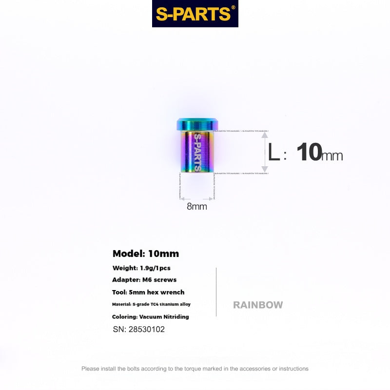 Juego de tornillos de aleación de titanio para freno de disco de bicicleta de carretera S-PARTS para SRAM RED Force Rival AXS de 12 velocidades