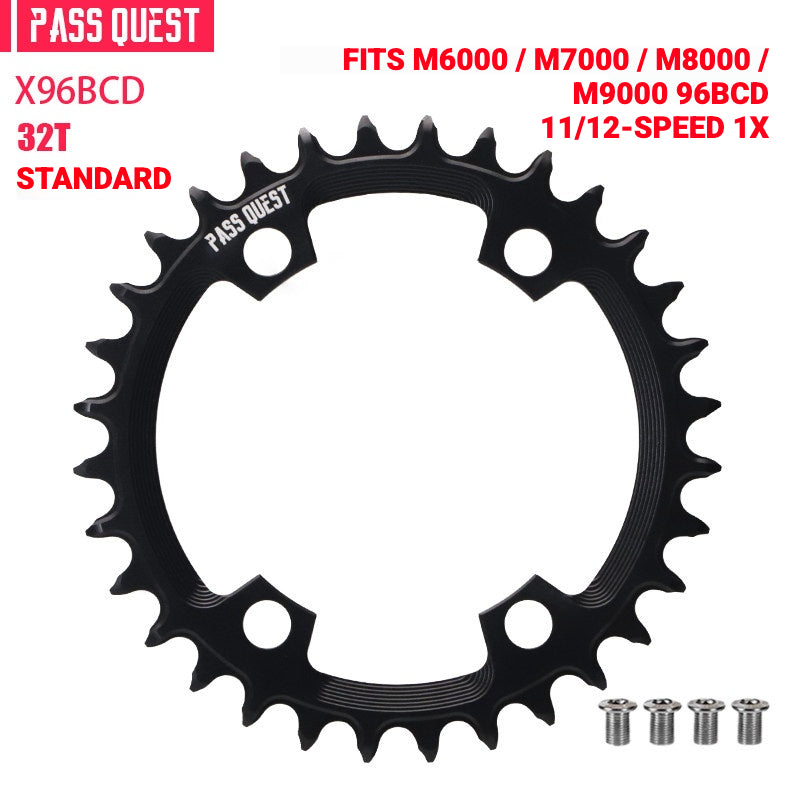 PASS QUEST X96BCD Narrow-Wide Chainring for Shimano M6000 / M7000 / M8000 / M9000 / M5100 | 30T–48T