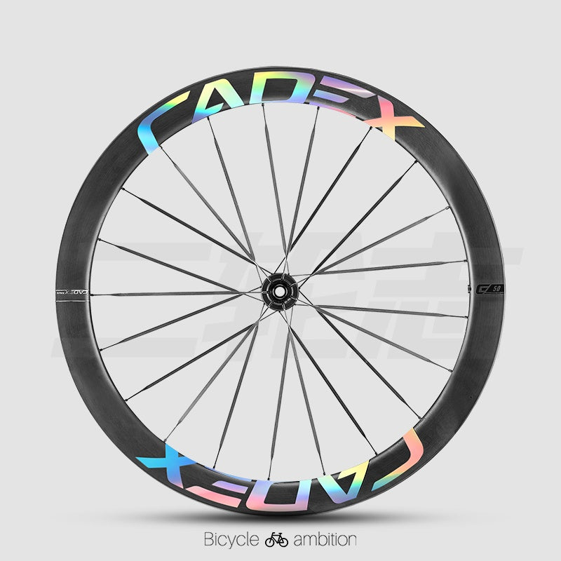Autocollants décalcomanies pour jante de roue CADEX 50 Ultra | Vinyle de changement de couleur pour roue de vélo de route en carbone, étanche, résistant aux UV, options multicolores