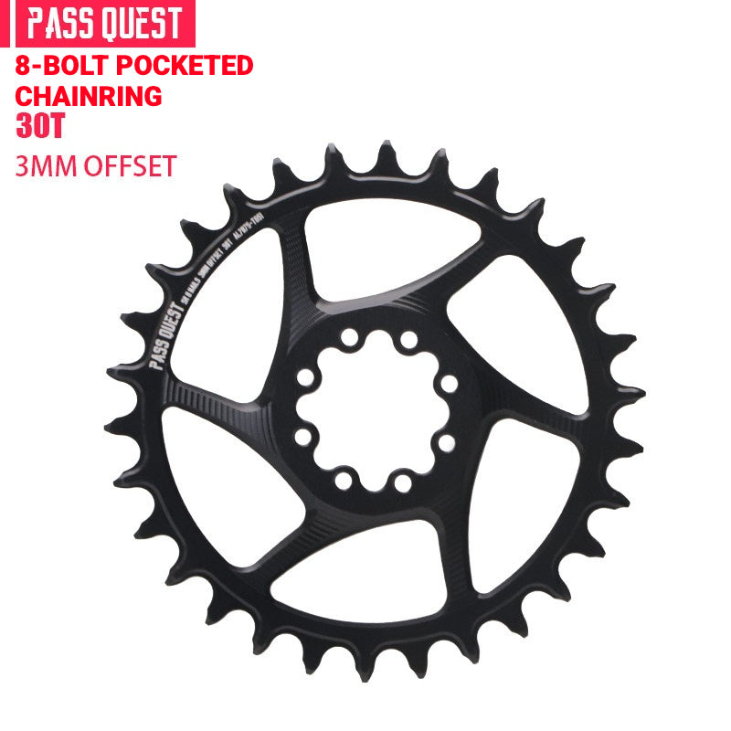 PASS QUEST 8-Bolt Direct Mount Chainring for SRAM Force / RED | 3mm Offset 28T–48T