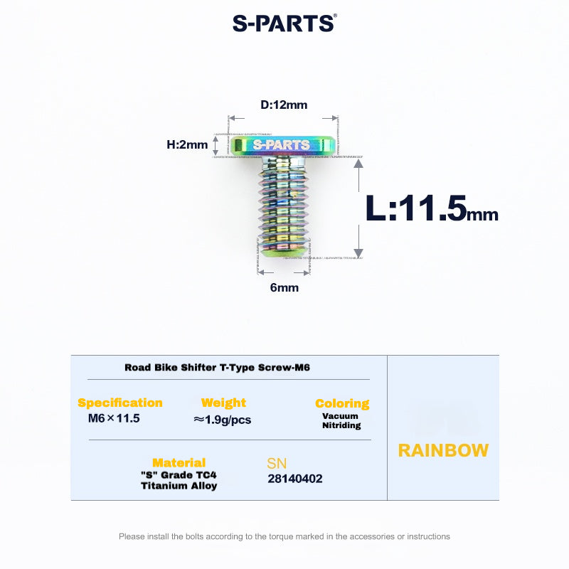 S-PARTS Титановый болт и гайка для зажима для дорожных переключателей – совместимы с Shimano / SRAM