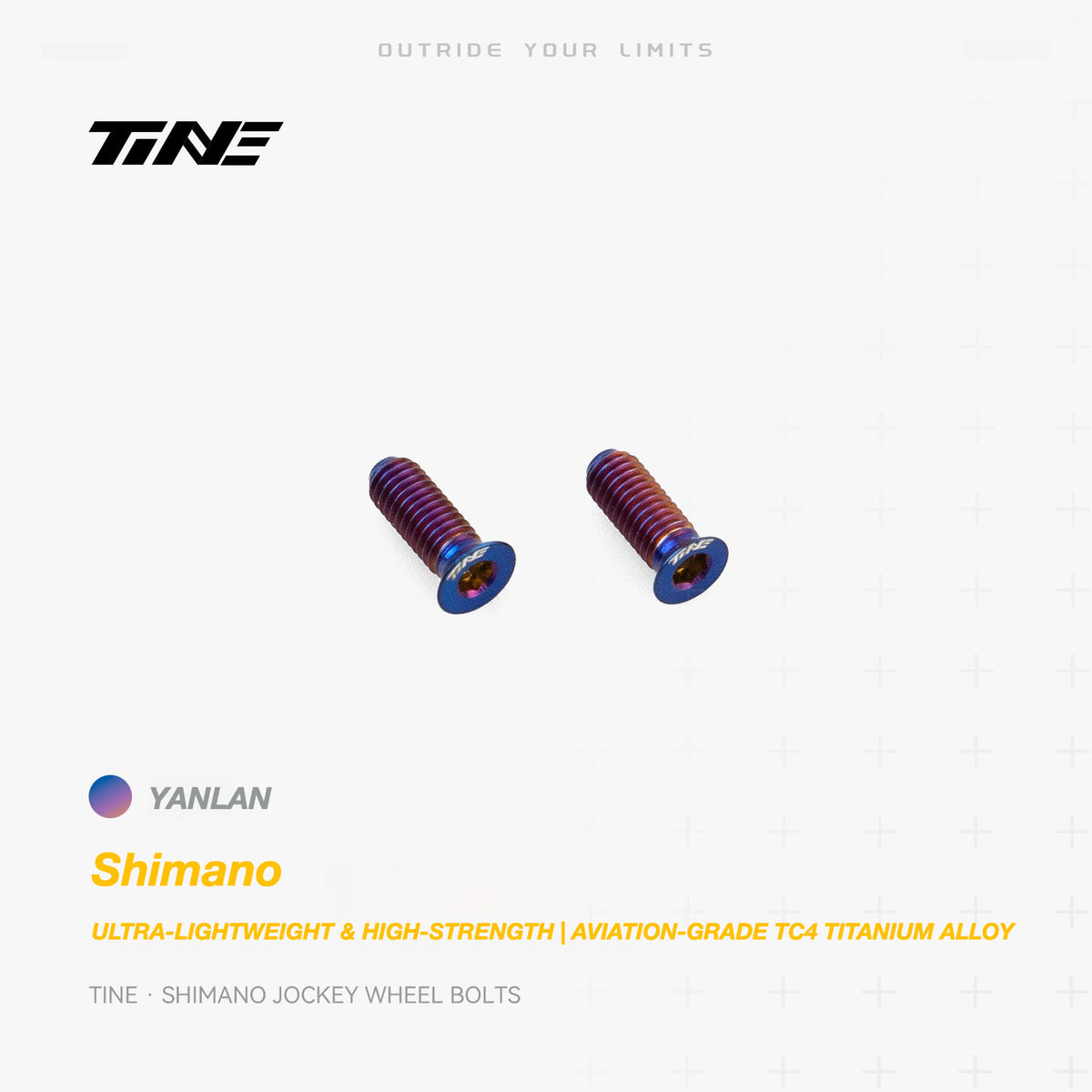 Boulons de galet de dérailleur Shimano en titane TiNE | Boulons de poulie ultra-légers pour vélo de route