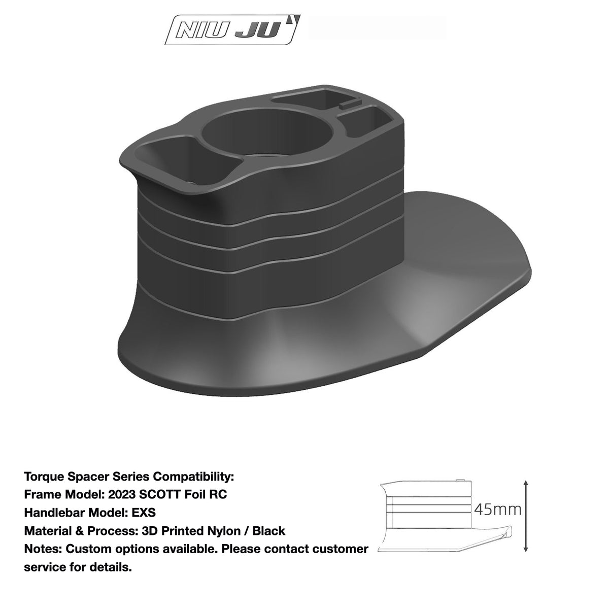 NIUJU Custom Headset Spacer for 2023 SCOTT Foil RC – EXS / FSA Integrated Handlebar Compatible
