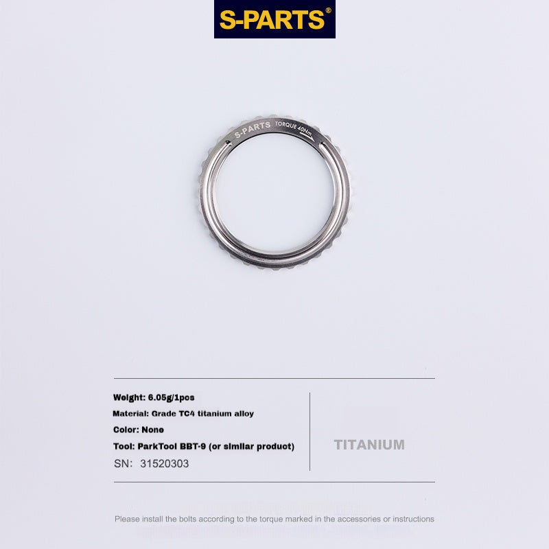 S-PARTS 티타늄 센터락 락링, BORA Ultra WTO, Campagnolo Hyperon, Fulcrum Racing Zero Carbon 및 Shamal용 | 프리미엄 휠 허브 업그레이드 | 1개