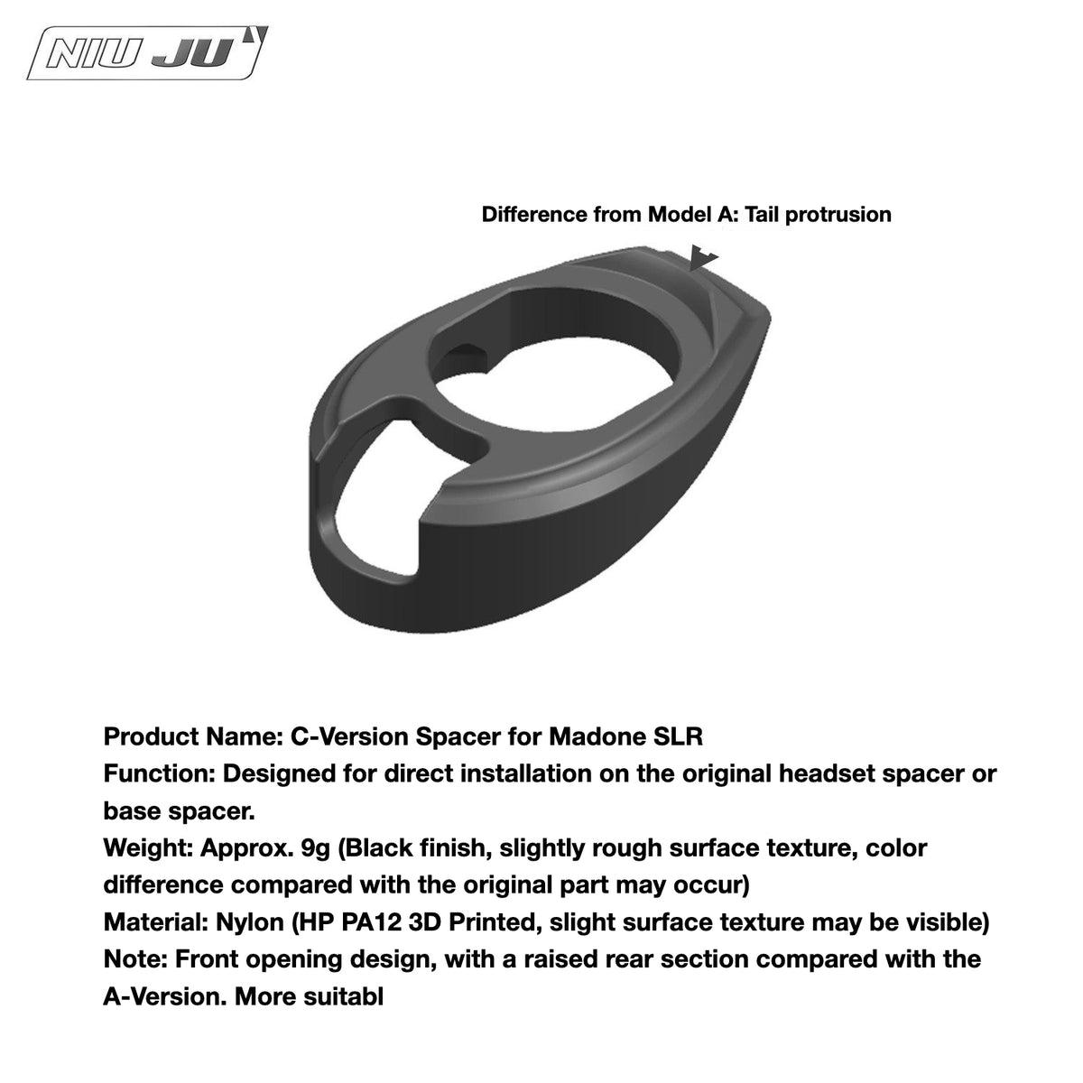 NIUJU Trek Madone SLR SL Headset Spacer – RSL Integrated Handlebar Compatible with Darimo / MCFK