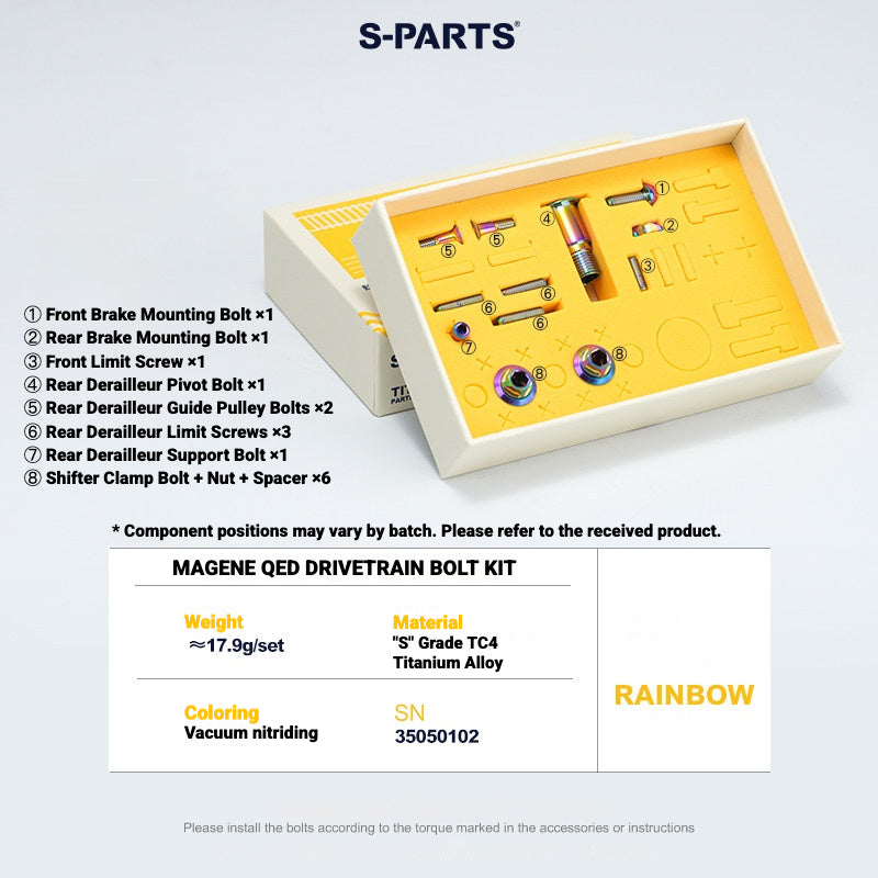 S-PARTS Titanium Drivetrain Bolt Kit for MAGENE QED Electronic Groupset