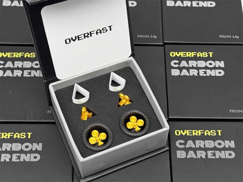 OVERFAST 1.77g Ultra-Light Carbon Fiber Bar End Plugs | Aero Road Bike Handlebar Caps