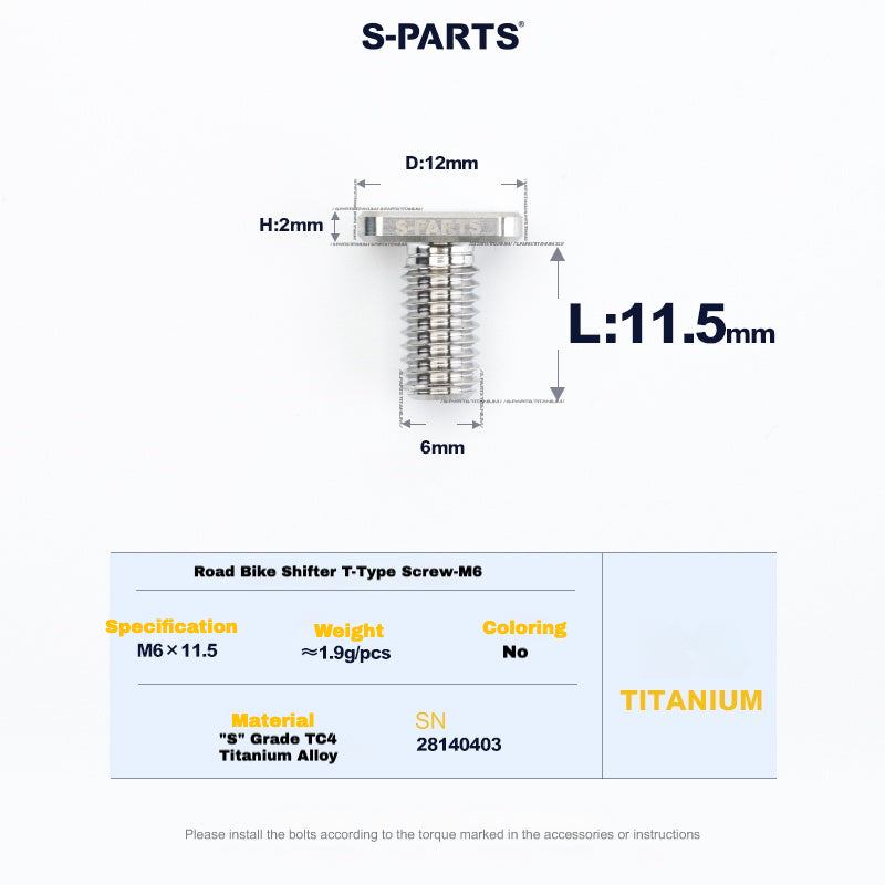 S-PARTS Титановый болт и гайка для зажима для дорожных переключателей – совместимы с Shimano / SRAM