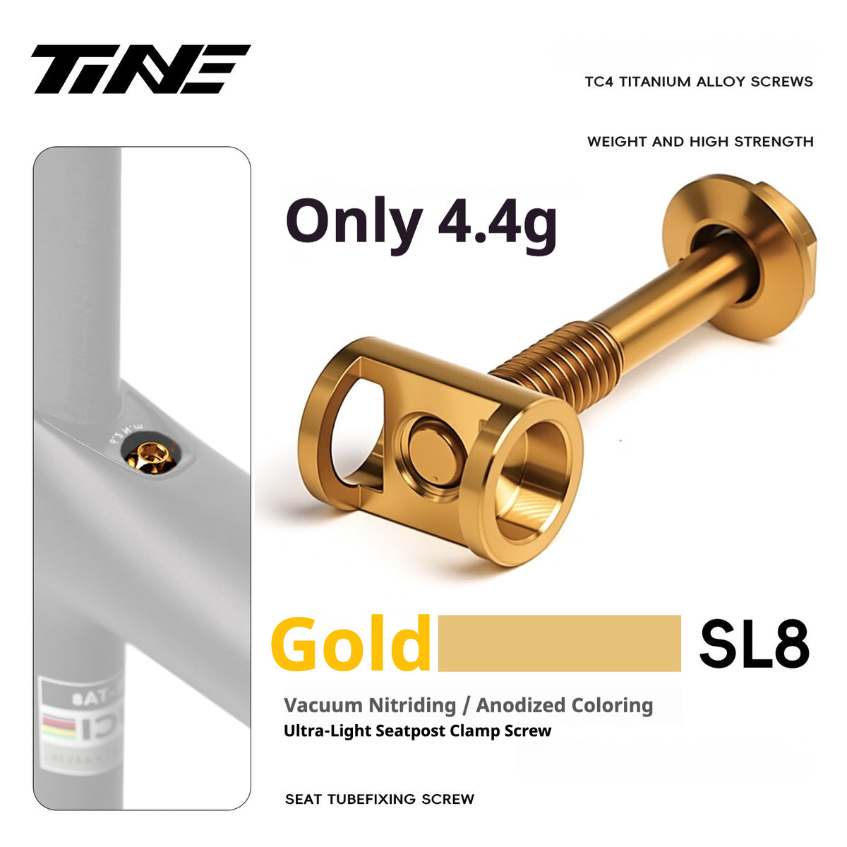 TiNE Ultra-Light Specialized SL7 3.5g/SL9 SL8 4.4g Seatpost Clamp Bolt