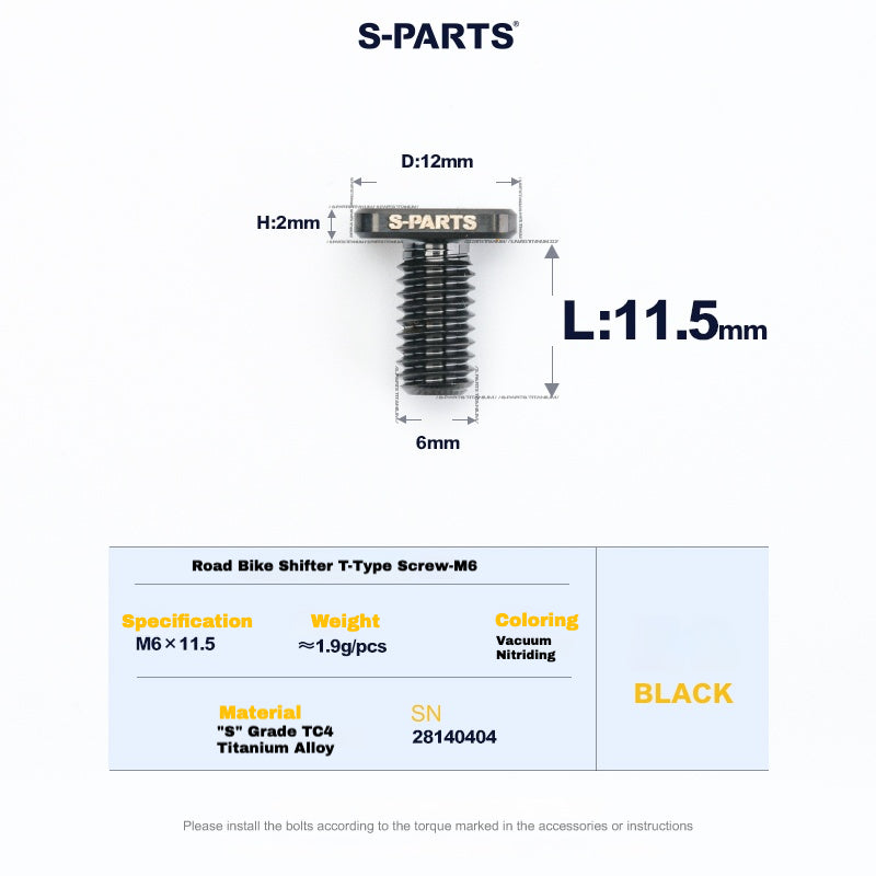 S-PARTS Титановый болт и гайка для зажима для дорожных переключателей – совместимы с Shimano / SRAM