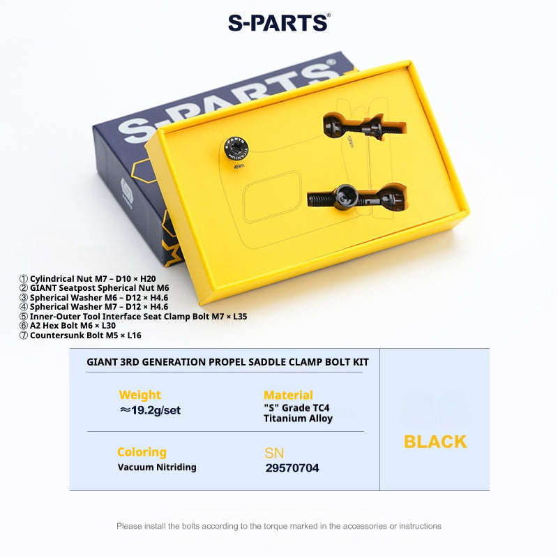 S-PARTS 티타늄 시트포스트 클램프 볼트 키트 for GIANT TCR / PROPEL / DEFY
