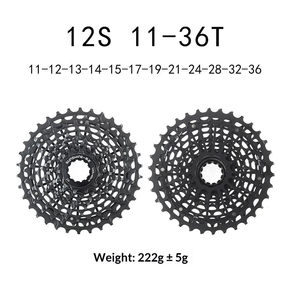 SUNSHINE-SZ Ultralight Steel Road Bike Cassette | 11/12 Speed CNC HG 11-30T / 32T / 34T / 36T