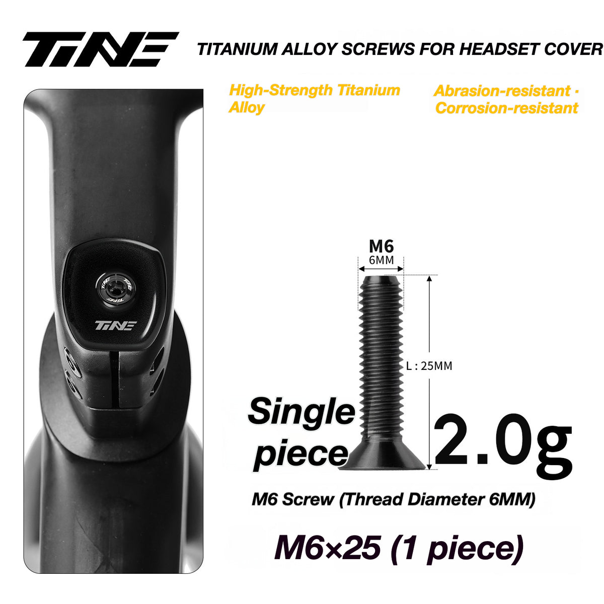 TiNE Ultra-Light Titanium Headset Top Cap Screws | Precision CNC Titanium Upgrade