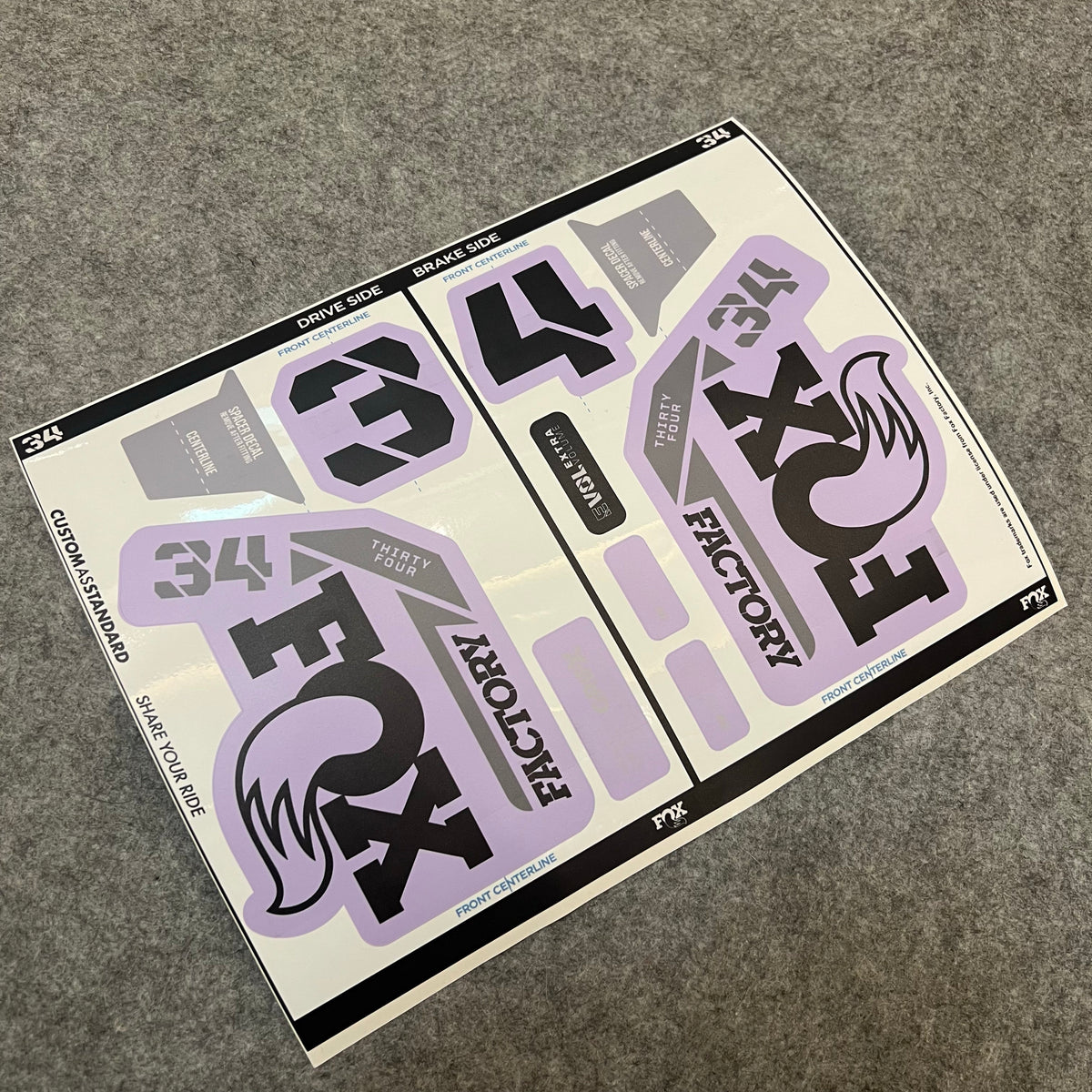 Custom Decal Kit for 2025 FOX 34 FACTORY Fork | Waterproof & Scratch-Resistant MTB Stickers | GRIP X