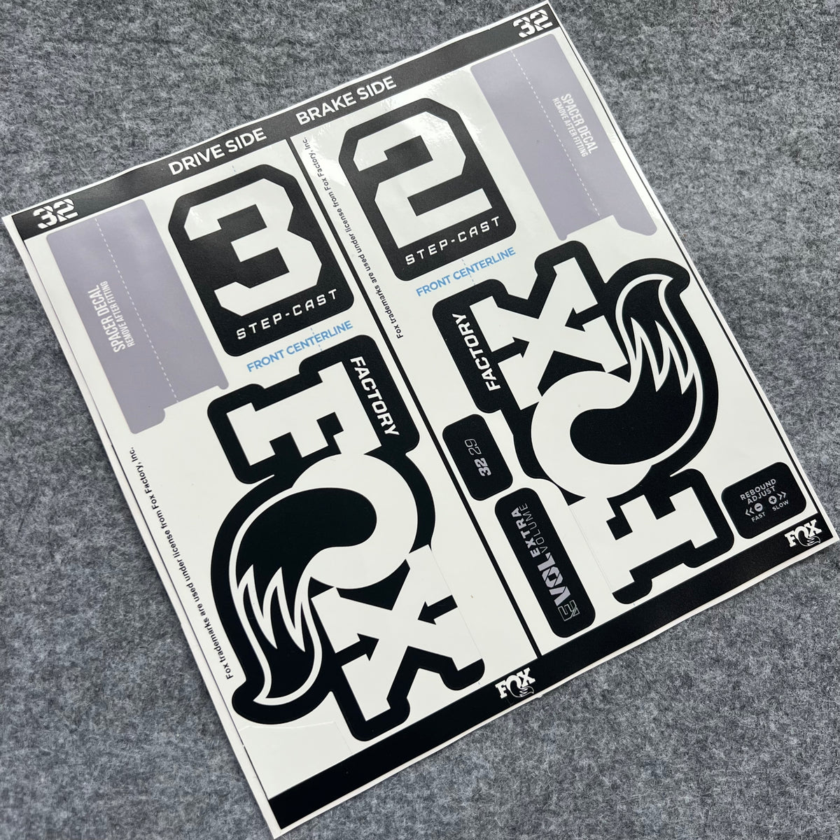 Custom Decal Kit for 2026 FOX 32 Step Cast FACTORY Fork | XC MTB Fork Stickers | Hardtail & Full Suspension