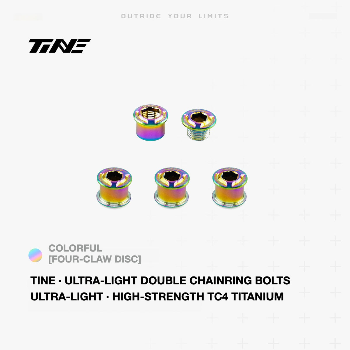 TiNE Titanium Double Chainring Bolts – Ultra-Light 2.0g Road Bike Upgrade Hardware