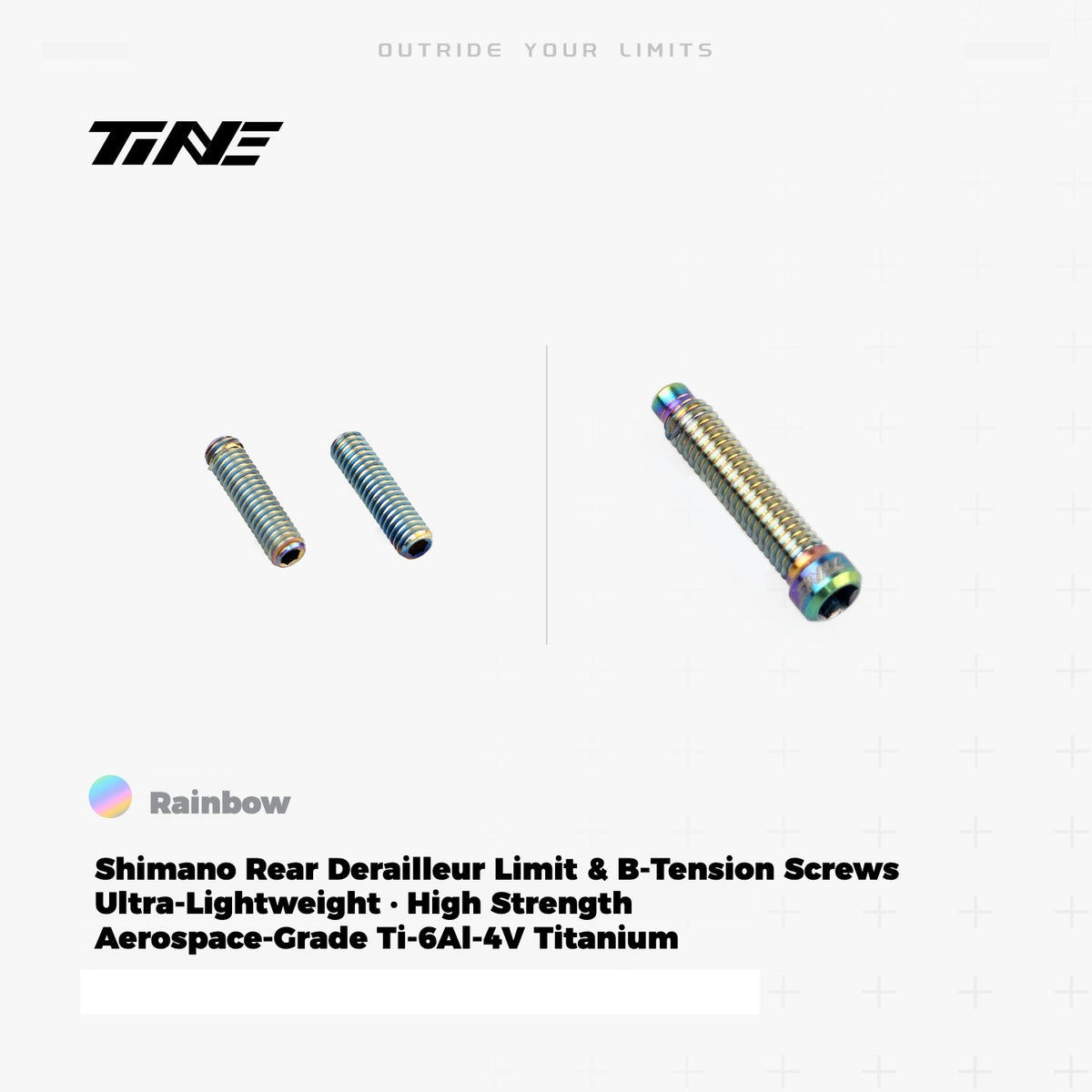 TiNE 티타늄 Shimano 뒷변속기 리미트 & B-텐션 스크류 | 초경량 TC4 Ti 업그레이드