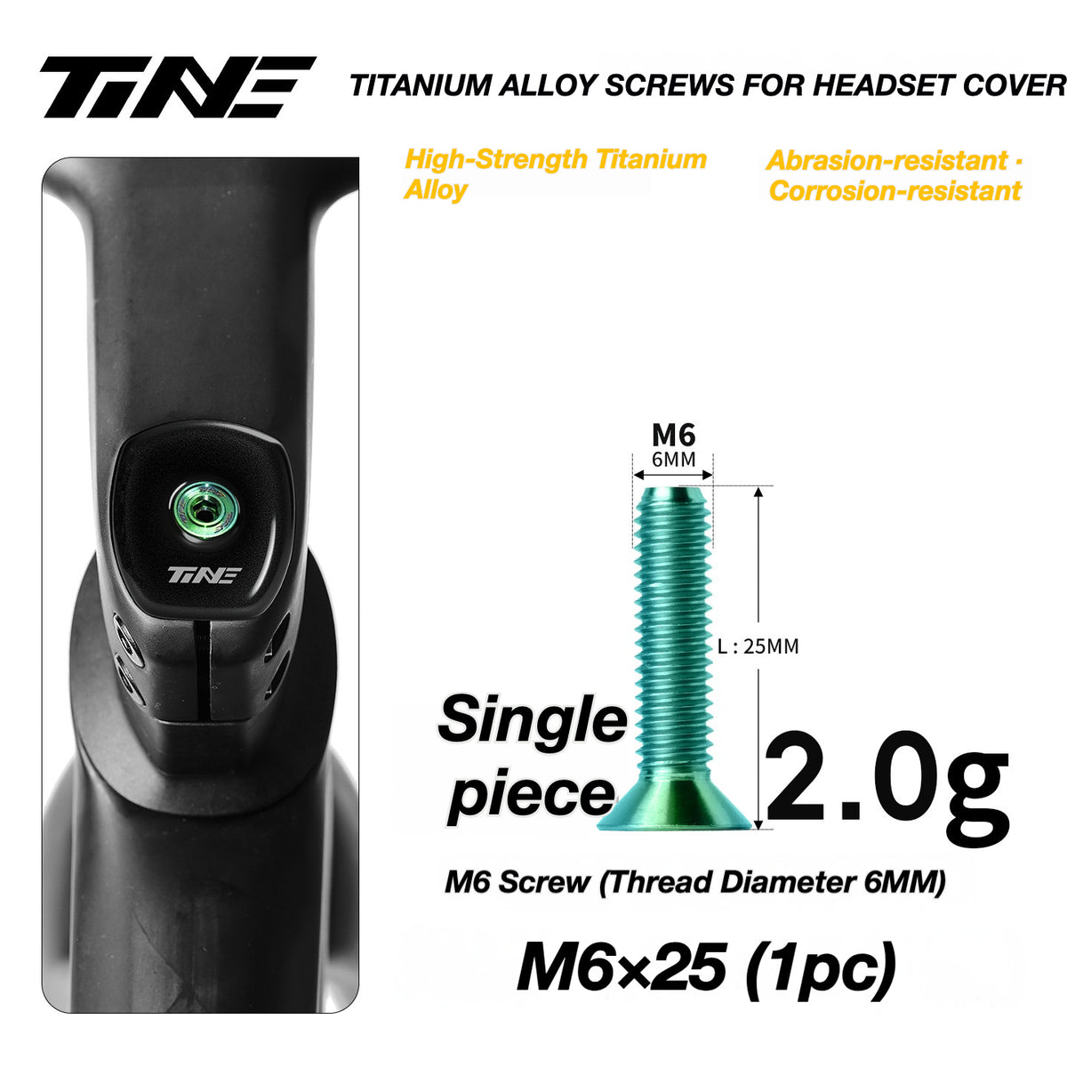 TiNE Ultra-Light Titanium Headset Top Cap Screws | Precision CNC Titanium Upgrade
