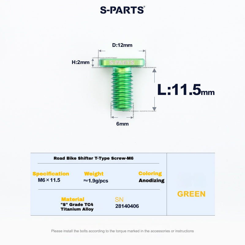 S-PARTS Титановый болт и гайка для зажима для дорожных переключателей – совместимы с Shimano / SRAM