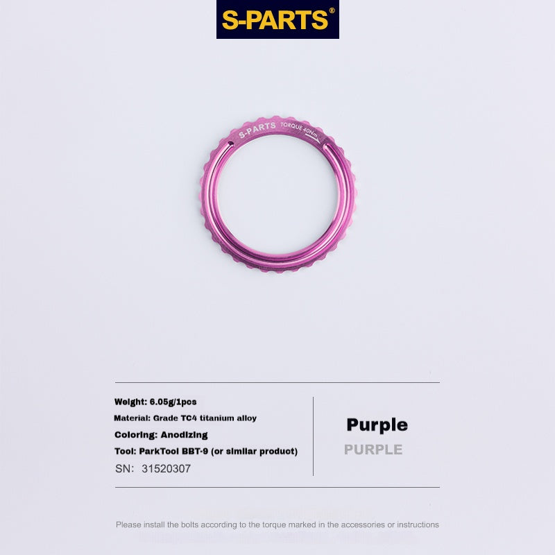 S-PARTS 티타늄 센터락 락링, BORA Ultra WTO, Campagnolo Hyperon, Fulcrum Racing Zero Carbon 및 Shamal용 | 프리미엄 휠 허브 업그레이드 | 1개