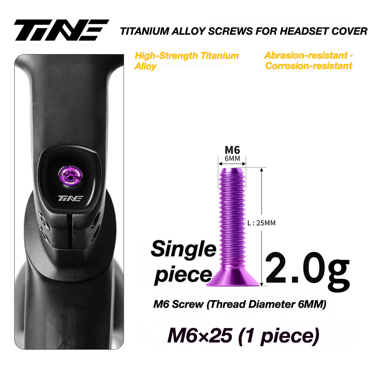 TiNE Ultra-Light Titanium Headset Top Cap Screws | Precision CNC Titanium Upgrade