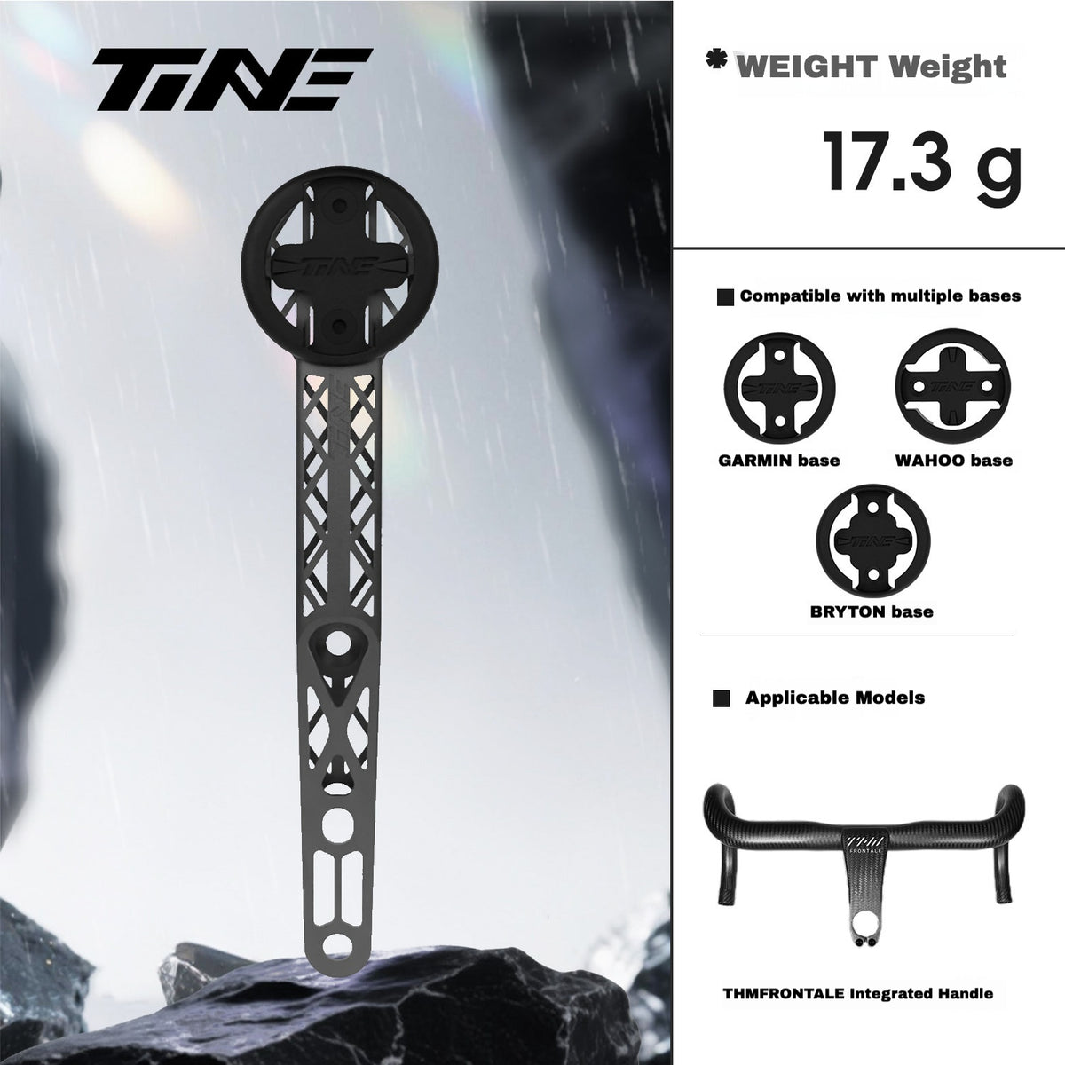 TiNE Titanium Computer Mount for THM FRONTALE / FRONTALE AERO / TIBIA | Garmin Wahoo Bryton GPS Mount
