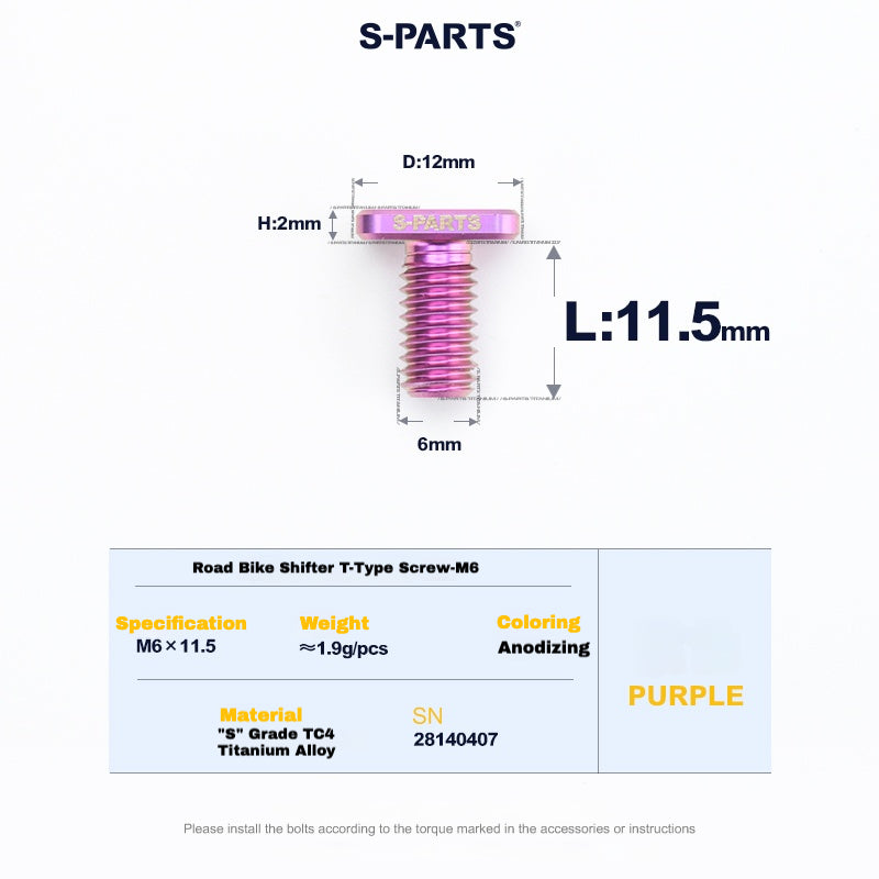 S-PARTS Титановый болт и гайка для зажима для дорожных переключателей – совместимы с Shimano / SRAM