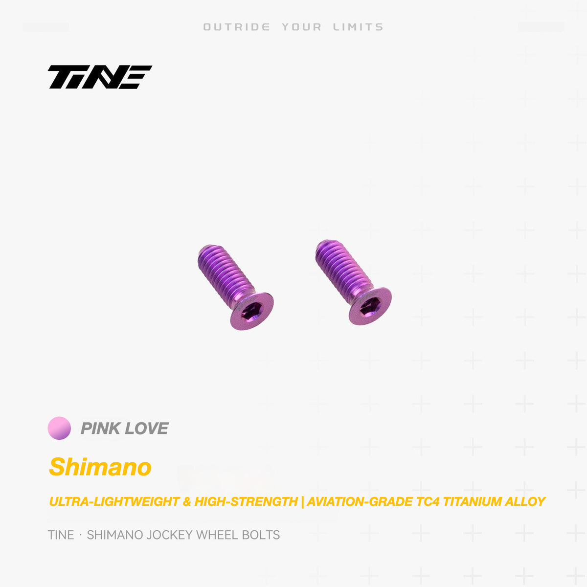 Boulons de galet de dérailleur Shimano en titane TiNE | Boulons de poulie ultra-légers pour vélo de route