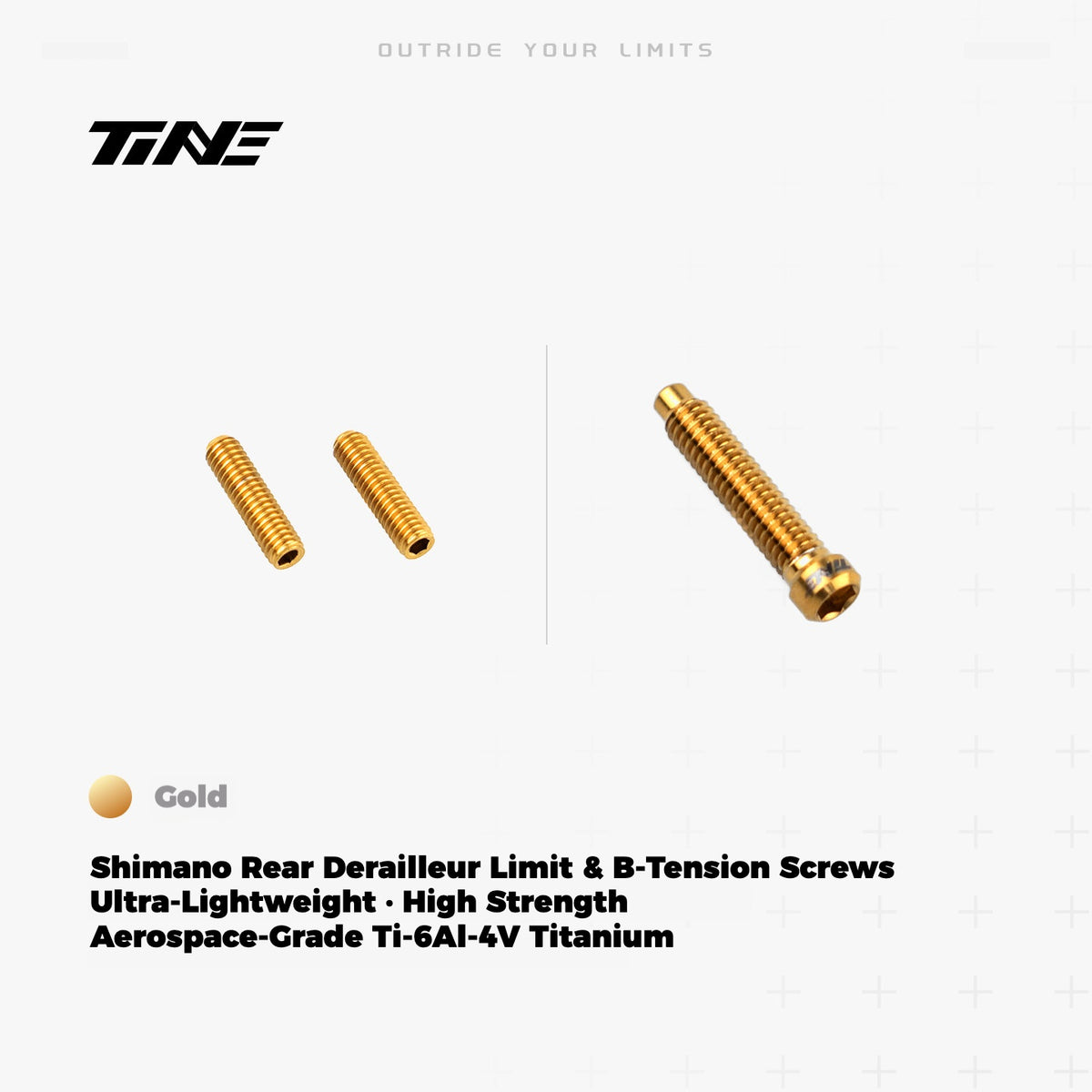 TiNE 티타늄 Shimano 뒷변속기 리미트 & B-텐션 스크류 | 초경량 TC4 Ti 업그레이드
