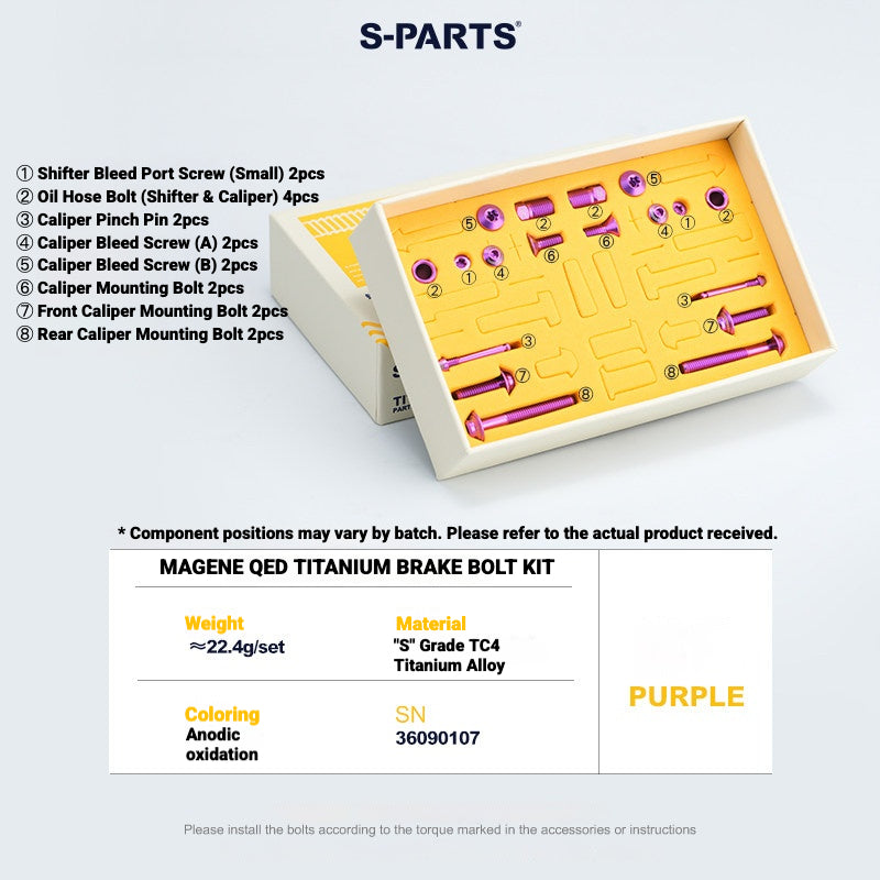 S-PARTS Titanium Disc Brake Bolt Kit for MAGENE QED Hydraulic Brake System