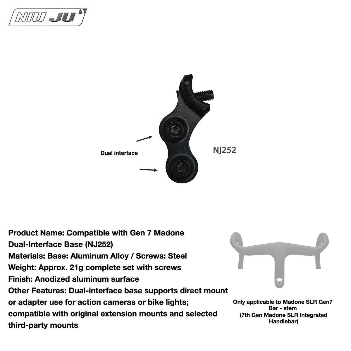 TREK Madone Gen 7 SLR BLENDR Computer Mount Extension