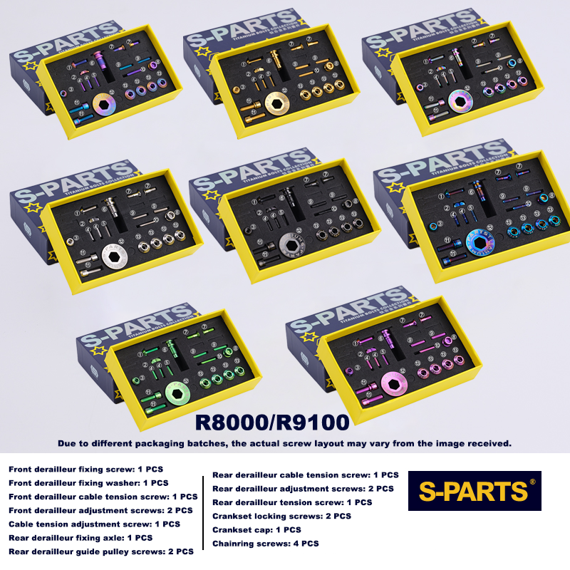 S-PARTS Kit d'adaptation de vis en titane pour transmission de vélo de route pour SHIMANO UT R7150 R8000 R8050 R8170 R7170 R9270 R8070 R9100